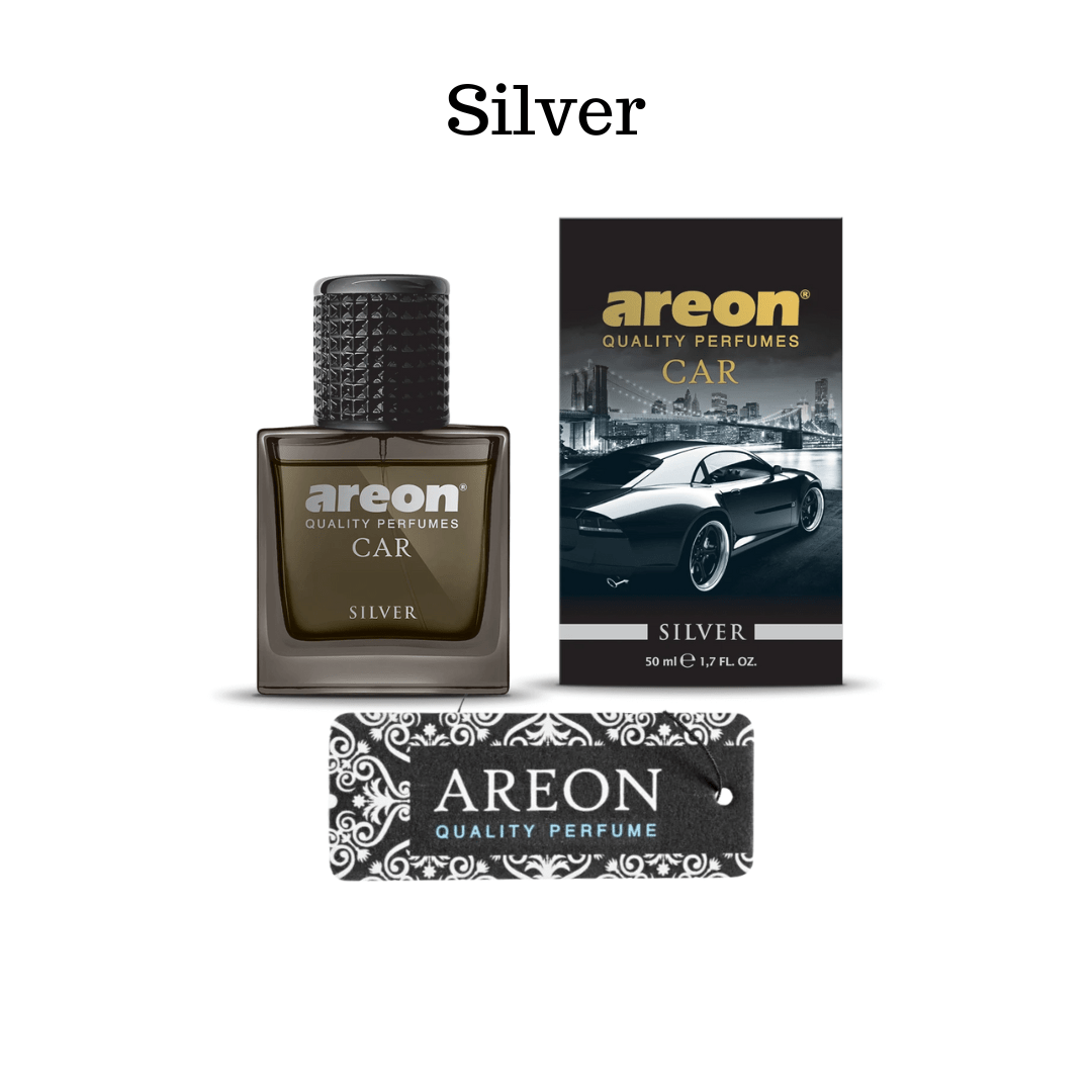 Tienda encarGO! Vehículos Silver Perfume Premium Para Carro AREON®️ Envase de Lujo